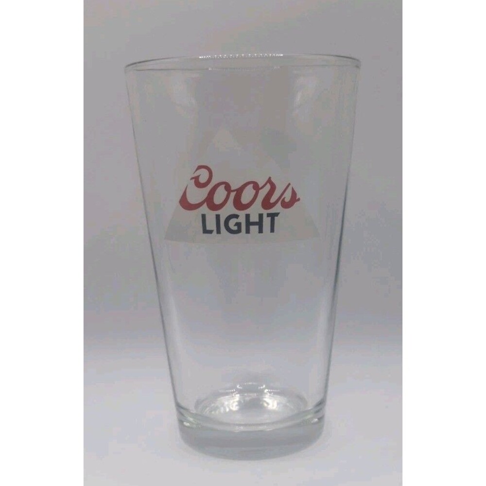 COORS LIGHT 16oz Pint Slim Beer Drinking Bar Glass Rocky Mountain 6.5" Tall
